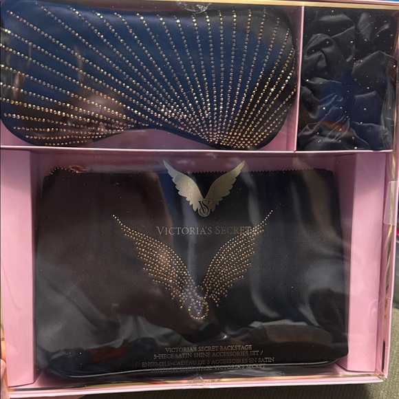 Victoria's Secret Accessories - Victoria's Secret Black and Gold Satin Sleep Set- STUNNING. BNIB.